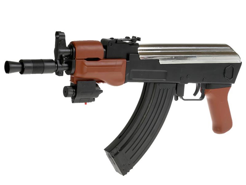 Автомат "АК-47" 53 см, лаз. приц.,глушит., фонарь, стр. пульками, в пак. 100001706