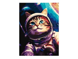 Картина на картоне с красками 40х50 см по номерам. Космонавт доставка оптом в Донецк