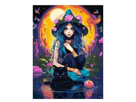 Картина на картоне с красками 40х50 см по номерам. Маленькая ведьма доставка оптом в Донецк