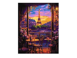 Холст с красками 40х50 см по номерам. Закат над Парижем доставка оптом в Донецк