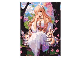 Картина на картоне с красками 40х50 см по номерам. Прогулка в саду доставка оптом в Донецк