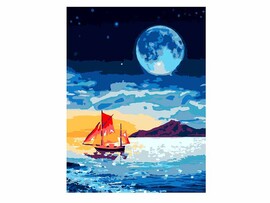 Холст с красками 30х40 см по номерам. Лунная ночь доставка оптом в Донецк