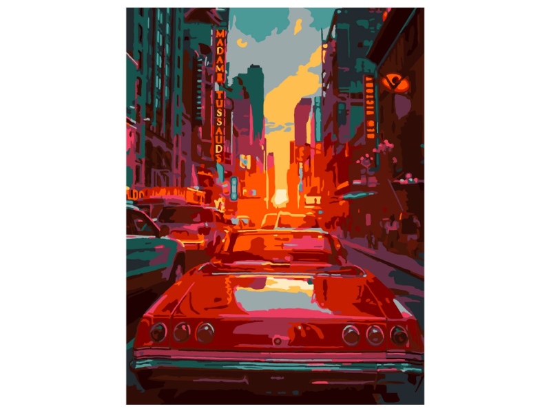 Донецк игрушка оптом Холст с красками 40х50 см по номерам. Городской пейзаж