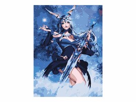 Картина на картоне с красками 28,5х38 см по номерам. Воительница доставка оптом в Донецк