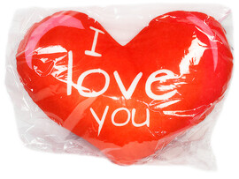 Подушка-игрушка Сердце I love you красное 32х25см HRT-009 доставка оптом в Донецк