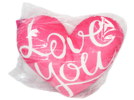 Подушка-игрушка Сердце love you розовое 32х25см HRT-011 доставка оптом в Донецк