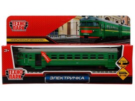 4680107980779 Модель металл ЭЛЕКТРИЧКА длина 19 см, двери, инерц, зеленый, кор. Технопарк в кор.2*36шт COMTRAIN-19-GN доставка оптом в Донецк