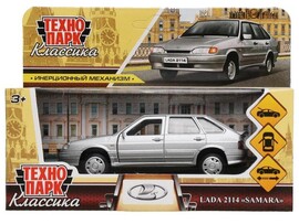 4680107937636 Машина металл LADA-2114 "SAMARA" 12 см, двери, багаж, инерц, серебрист, кор. Технопарк в кор.2*36шт 2114-12-SR доставка оптом в Донецк
