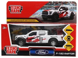 4680107937384 Машина металл FORD F150 RAPTOR СПОРТ 12 см, двери, багаж, инерц, белый, кор. Технопарк в кор.2*36шт F150RAP-12SRT-WH доставка оптом в Донецк