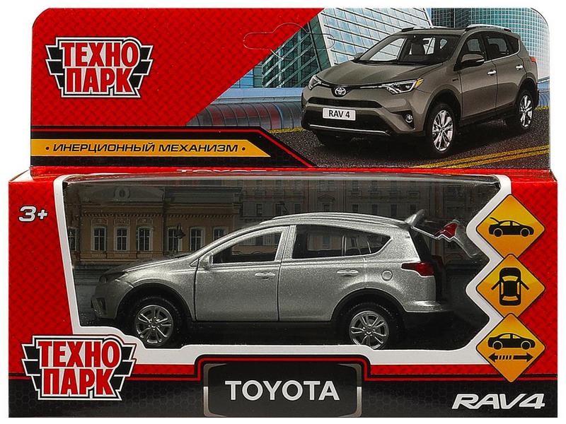 Донецк игрушка оптом 4660254407428 Машина металл TOYOTA RAV4 12 см, двери, багажн, инерц. серебристый , кор. Технопарк в кор.2*36шт RAV4-12-SR