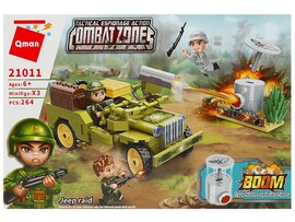 Конструктор Qman "Военная техника" 264 дет., фиг., аксесс., в кор. BRICK21011