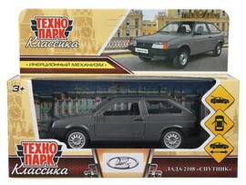 4660254478152 Машина металл LADA-2108 "СПУТНИК" длина 12 см, двери, багаж, серый, в кор. Технопарк в кор.2*36шт 2108-12-GY-WOD доставка оптом в Донецк