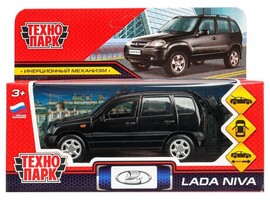 4660254478206 Машина металл LADA NIVA длина 12 см, двери, багаж, инерц, черный, кор. Технопарк в кор.2*36шт LADANIVA-12-BK-WOD доставка оптом в Донецк