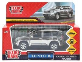 4660254478183 Машина металл TOYOTA PRADO ХРОМ 12 см, двери, багаж, инерц, серебрист, кор. Технопарк в кор.2*36шт PRADO-SL-CH-WOD доставка оптом в Донецк