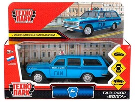 4610136731127 Машина металл ГАЗ -2402 "волга" милиция 12 см, отк дв, баг., ин, синяя, кор. Технопарк в кор.2*36шт 2402-12POL-BU доставка оптом в Донецк