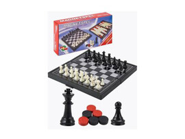 Настольная игра 3в1 "Шахматы, шашки, нарды" магнит., поле 18*18 см