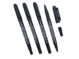 Маркер двухстор. Черный, 1 мм/линер (кратно 10)