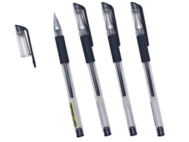 Ручка гел. "007" 0.5 мм, прозр. корп., черная (кратно 12)