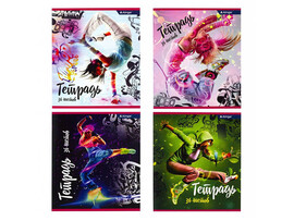 Тетрадь 36 л. Девушка в танце, клетка, офсет, микс. AL7933