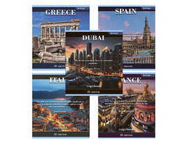 Тетрадь 36 л. Яркие города, клетка, микс. AL11590