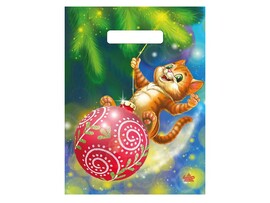 Пакет п/э выруб. «Кот на шарике» 30*20 см. н00223910 (кратно 100)