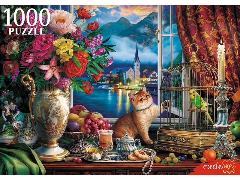 Донецк игрушка оптом ПАЗЛЫ 1000 элементов. НАТЮРМОРТ С ВИДОМ НА ГАЛЬШТАТ