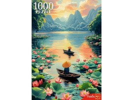 ПАЗЛЫ 1000 элементов. ЛОДКИ НА РЕКЕ С ЛОТОСАМИ доставка оптом в Донецк
