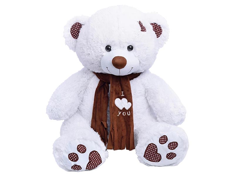 Мягкая игр. Медведь Тони с шарфом 110 см, белый. МТШ/60/31