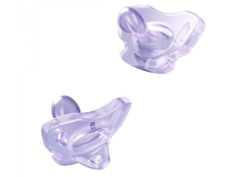 Пустышка цельносиликон. 2 шт. (0-6 мес) в стерилизаторе, лавандовая. RSS-005-2SL