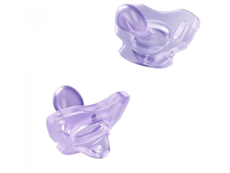 Пустышка цельносиликон. 2 шт. (6-18 мес) в стерилизаторе, лавандовая. RSS-005-2ML