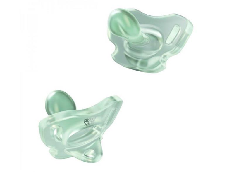 Пустышка цельносиликон. 2 шт. (6-18 мес) в стерилизаторе, мятная. RSS-005-2MM