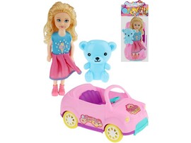 Кукла 14 см с машиной в пак. 2460202 доставка оптом в Донецк