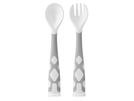 Набор гибких столовых приборов в пенале, ложка и вилка, серый. RFD-002-Gr