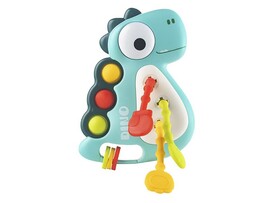 Погремушка-прорезыватель "Busy dino" голубой, в кор. RMON-004-B