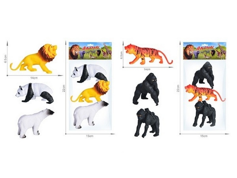 Донецк игрушка оптом Набор диких животных (полирезина) 3 шт в пак. 2814683