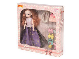 Кукла "Даша" (29 см) в нарядном платье + аксессуары (11 элементов) (в коробке №3)
