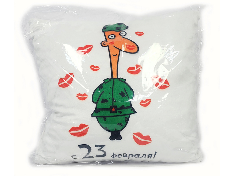 Донецк игрушка оптом Подушка-игрушка 23 февраля солдат PPR-006