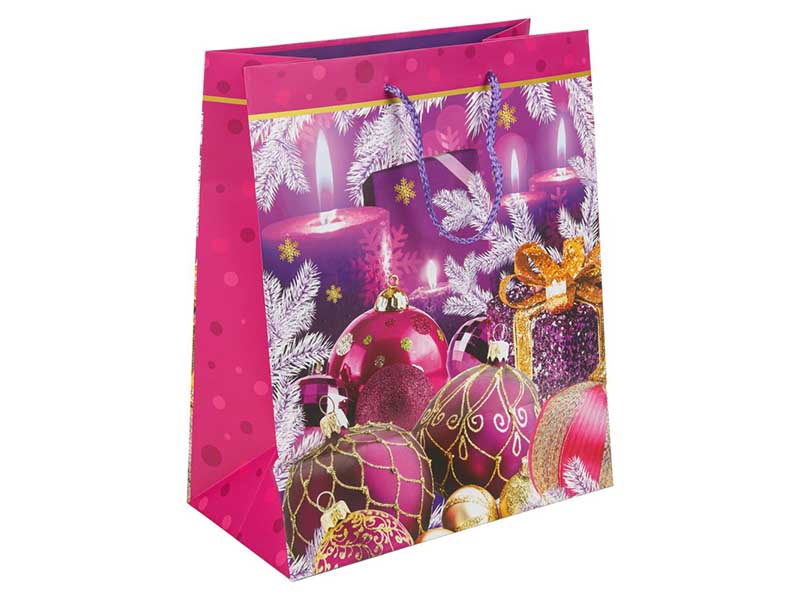 Пакет подар. мат. лам. Елочные шары 22*31*10 см. PML-102389-NG2