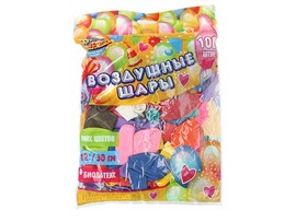 Воздушные шары "Яркий микс" 12"/30 см, 100 шт., биолатекс. LB100P-113003-RU