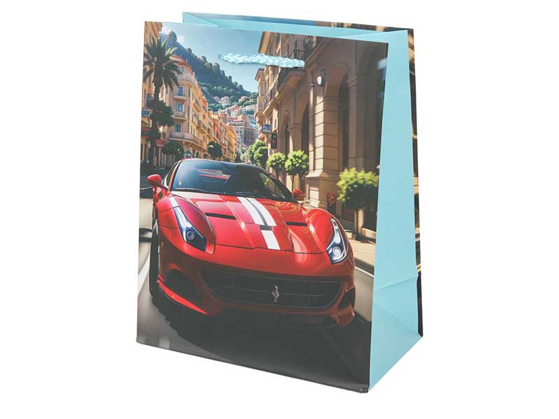 Пакет подар. мат. лам. Красный спорткар 18*23*10 см. PM-113355-F