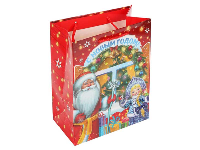 Пакет подар. Новый год 18*23*10 см, ПВХ окно. PWM-113272-NY