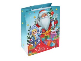 Пакет подар. глянц. лам. Дед Мороз и Снегурочка 33*45 см. PXL-102396-NG1