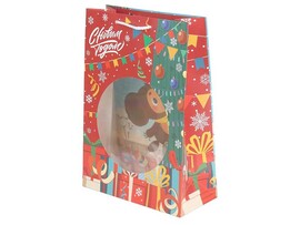 Пакет подар. Чебурашка. С Новым Годом 22*31 см, ПВХ окно