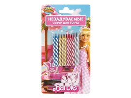 Свечи д/торта незадуваемые "Барби" 10 шт.с держат., блист. CC-112996-BAR