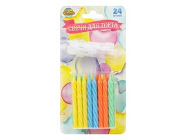 Свечи д/торта "Яркие" 24 шт. с держат., блистер. CC-129160-HB4