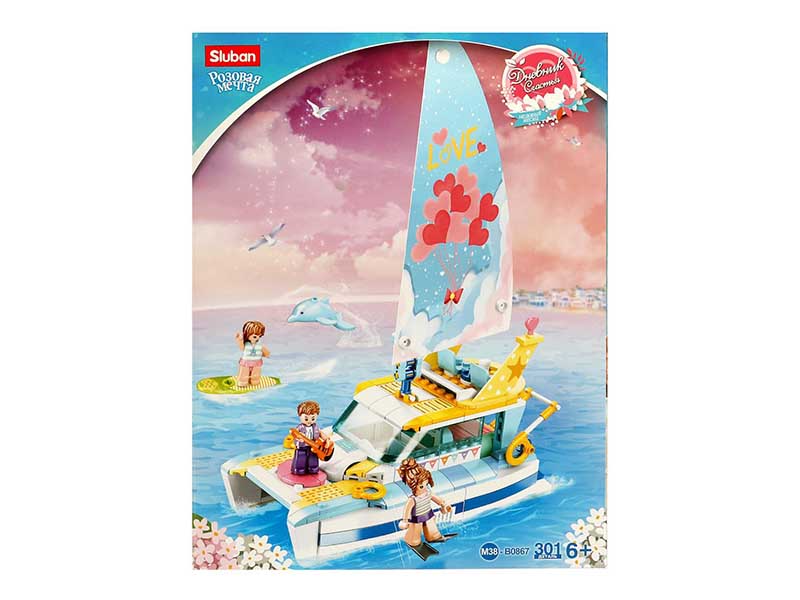 Конструктор Sluban "Парусник" 301 дет., 3 фиг., в кор. M38-B0867