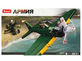 Конструктор Sluban "Самолет и пушка" 560 дет., 2 фиг., в кор. M38-B1108