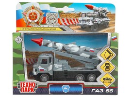 Машина металл. ГАЗ 66 с ракетой 12 см, двери, подв.. дет., инерц., кор. Технопарк