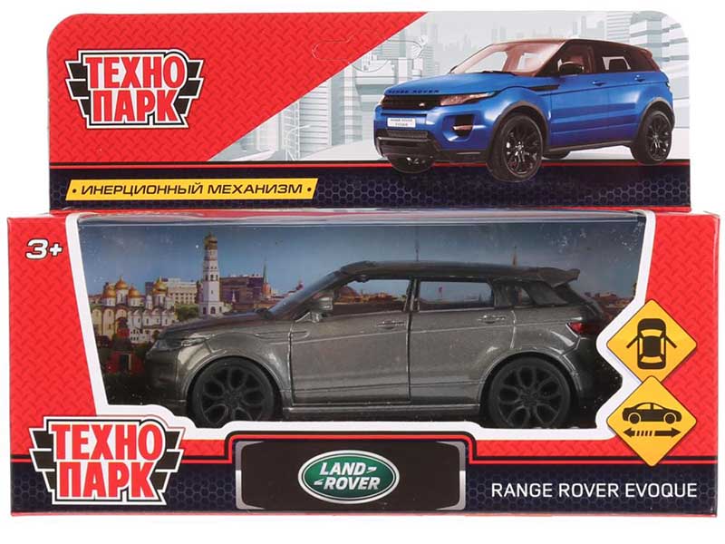 Машина металл. Range Rover Evoque 12.5 см, дв., инерц., серый. Технопарк