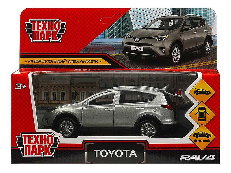Машина металл. Toyota RAV4 12 см, дв., багаж., инерц., серебр. Технопарк